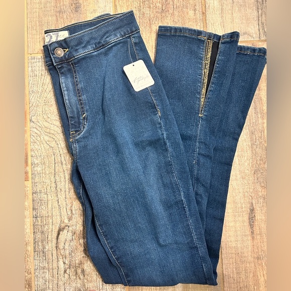 NWT Free People Riley High-Rise Slit Jeans in Nightshade Blue size 27 - Picture 10 of 10